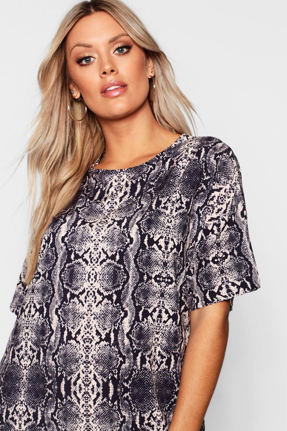 snakeskin t shirt dress