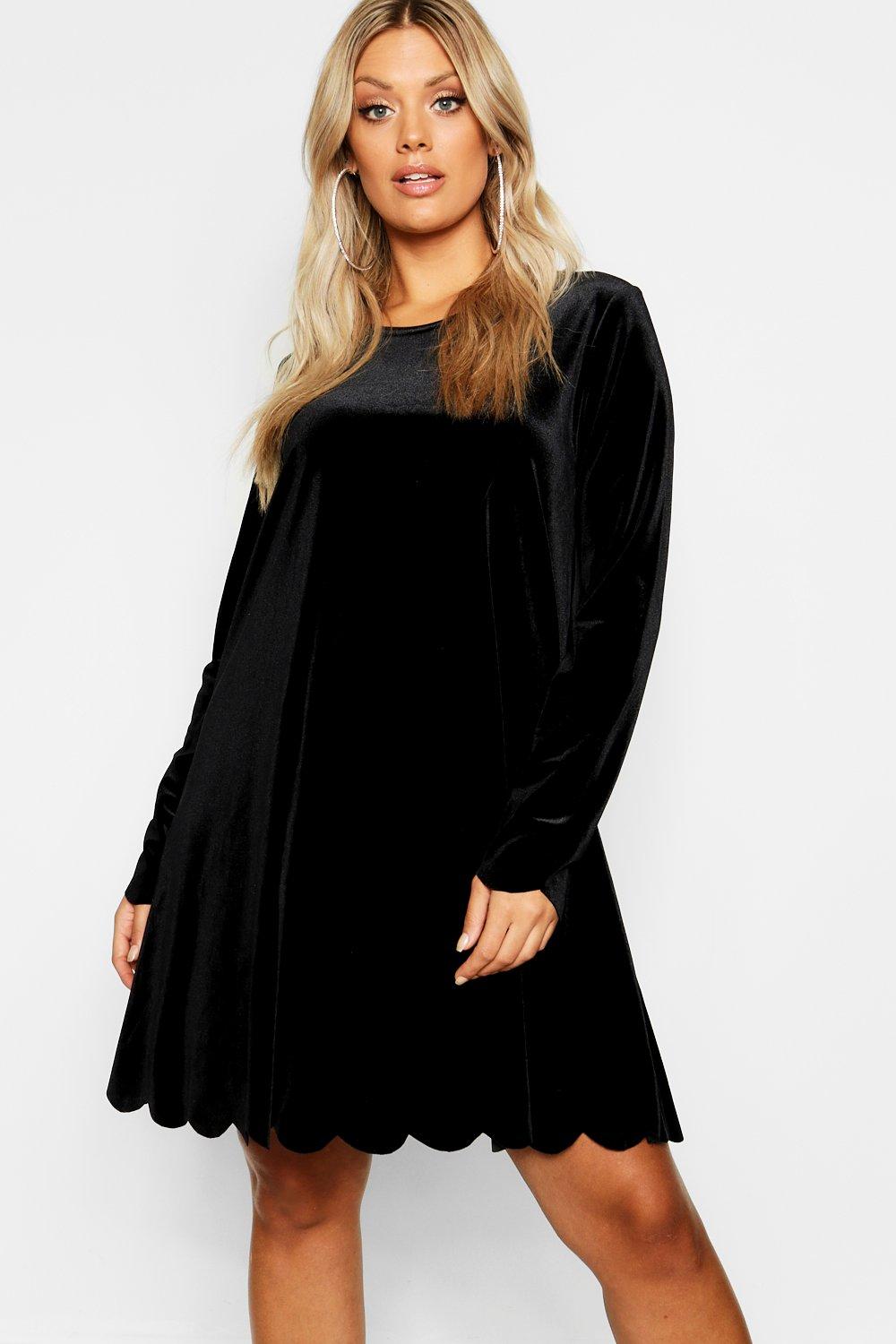 black velvet swing dress
