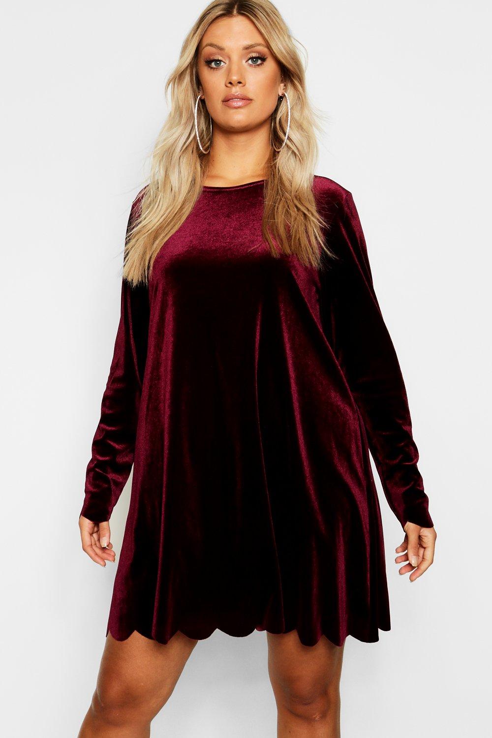 velvet swing dress for women
