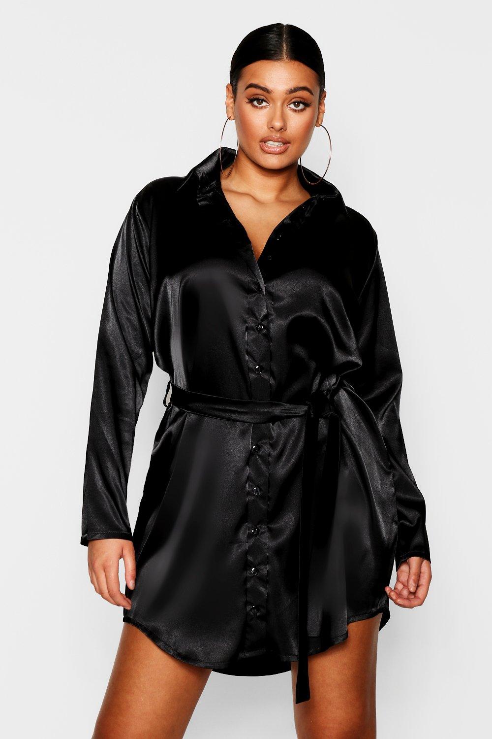 boohoo shirt dress plus