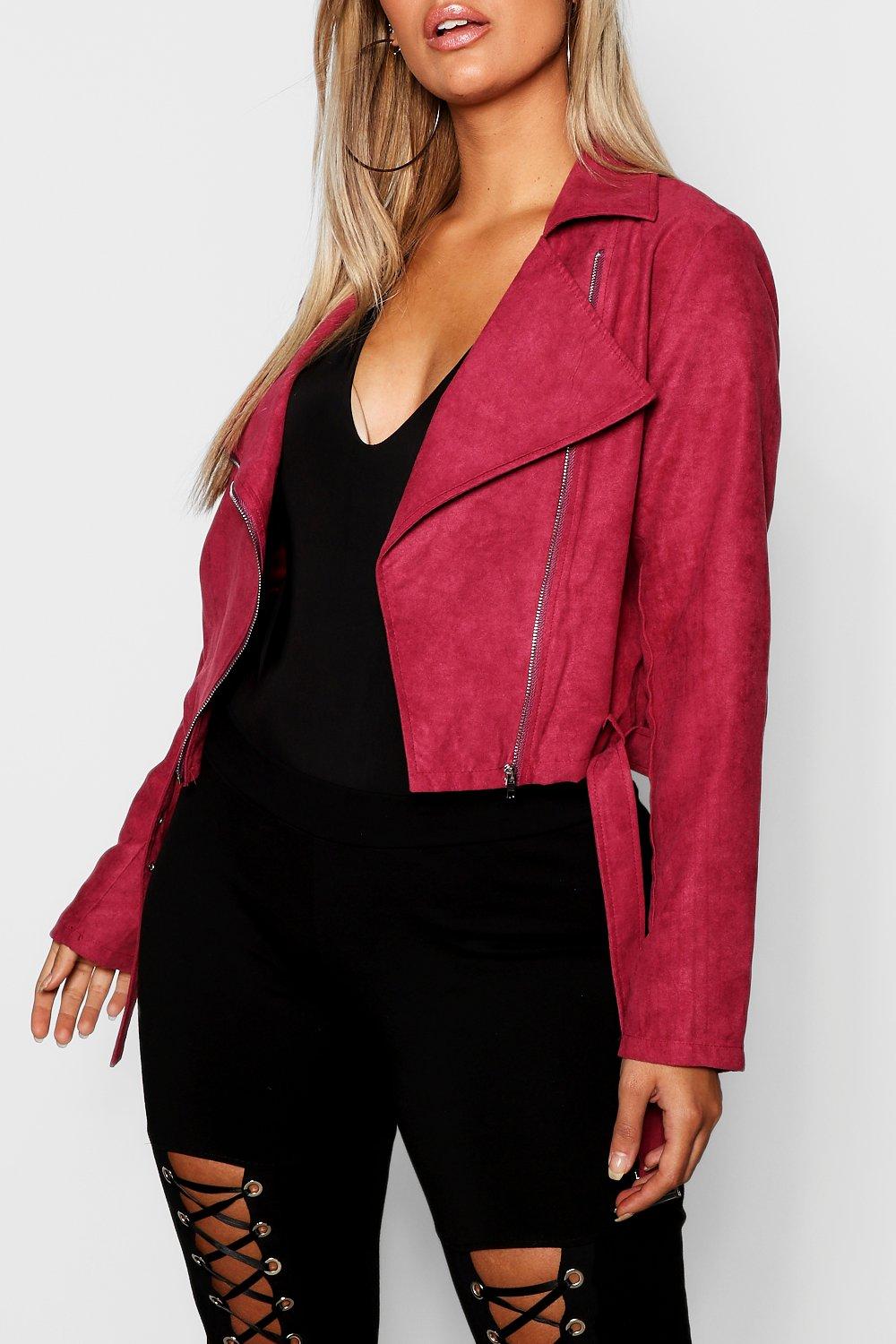 Cropped suede jacket sale