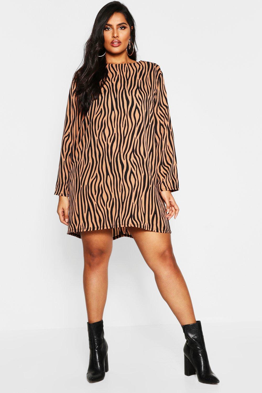 zebra print shift dress