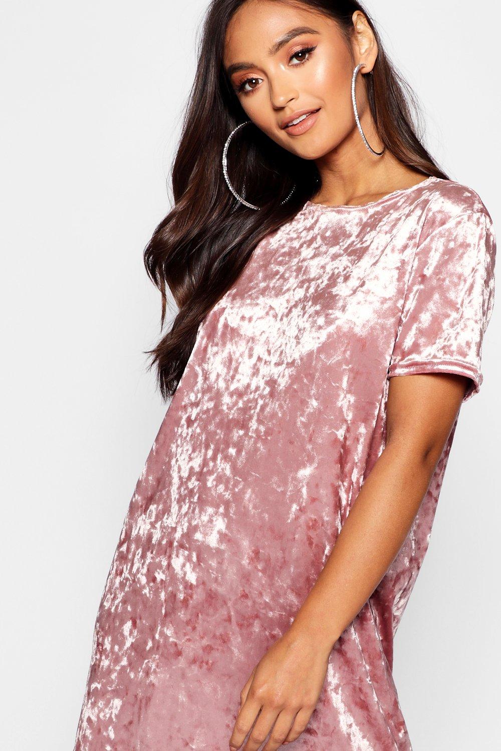 crushed velvet tshirt dress