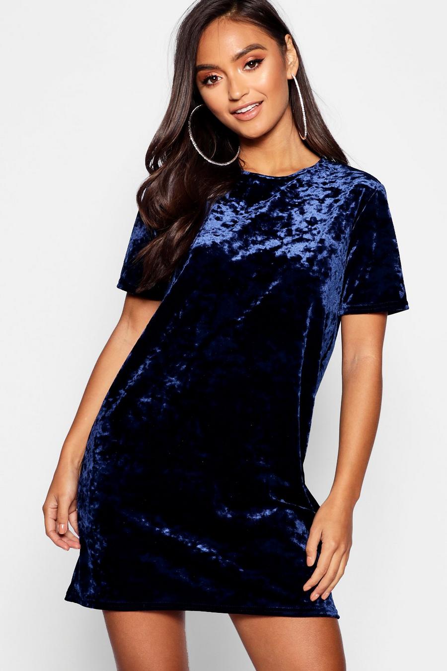 Petite Crushed Velvet T-Shirt Dress image number 1