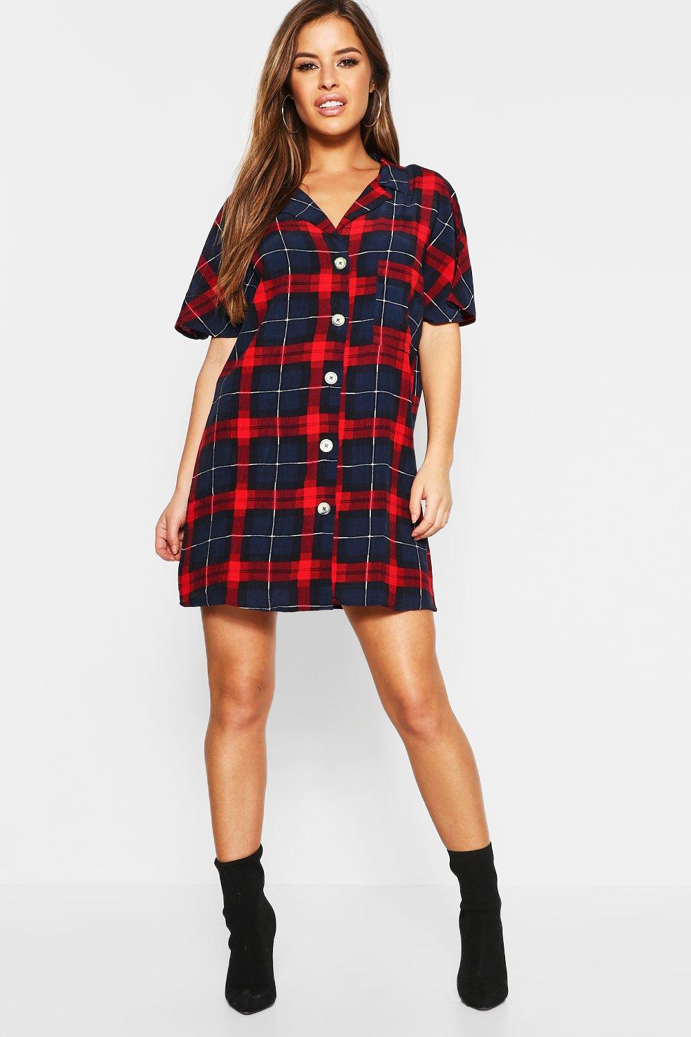 boohoo petite shirt dress