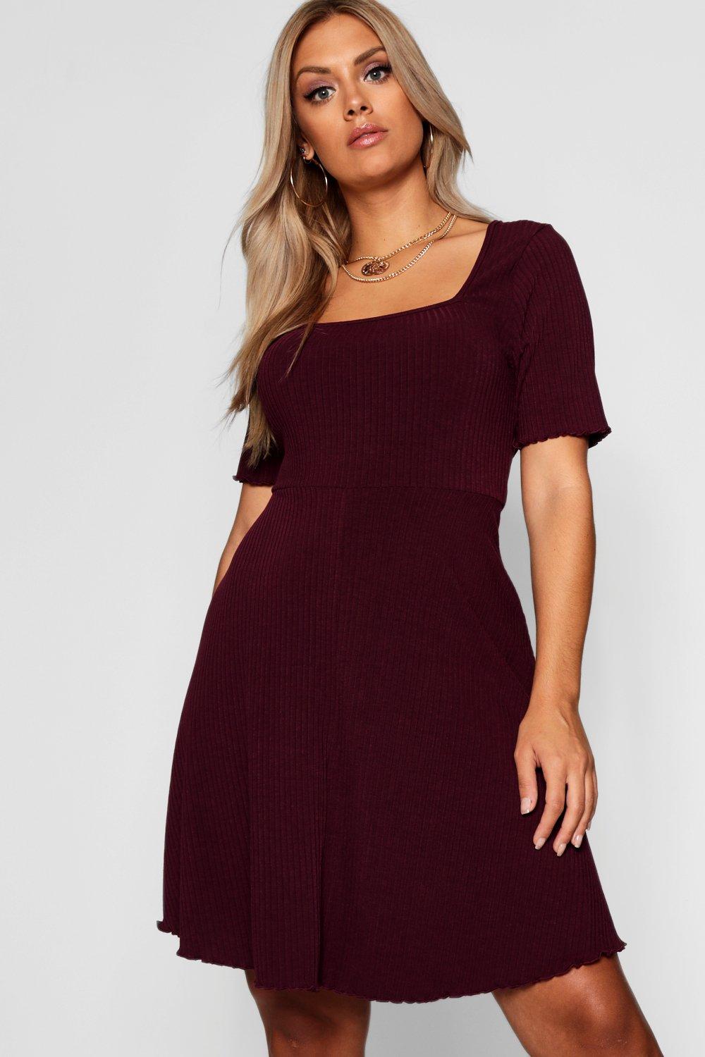 ribbed skater dress