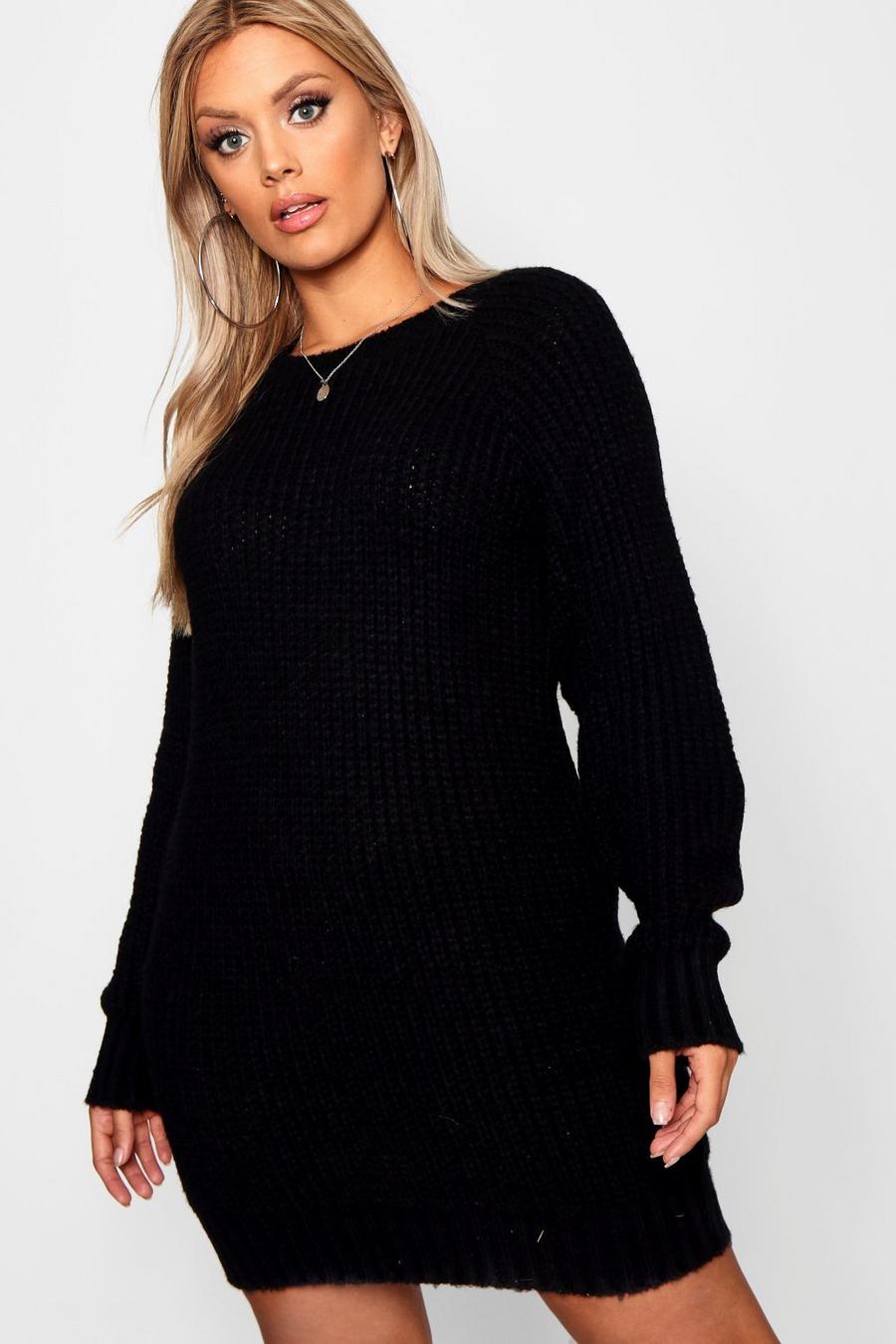 Black Plus Soft Knit Sweater Dress image number 1