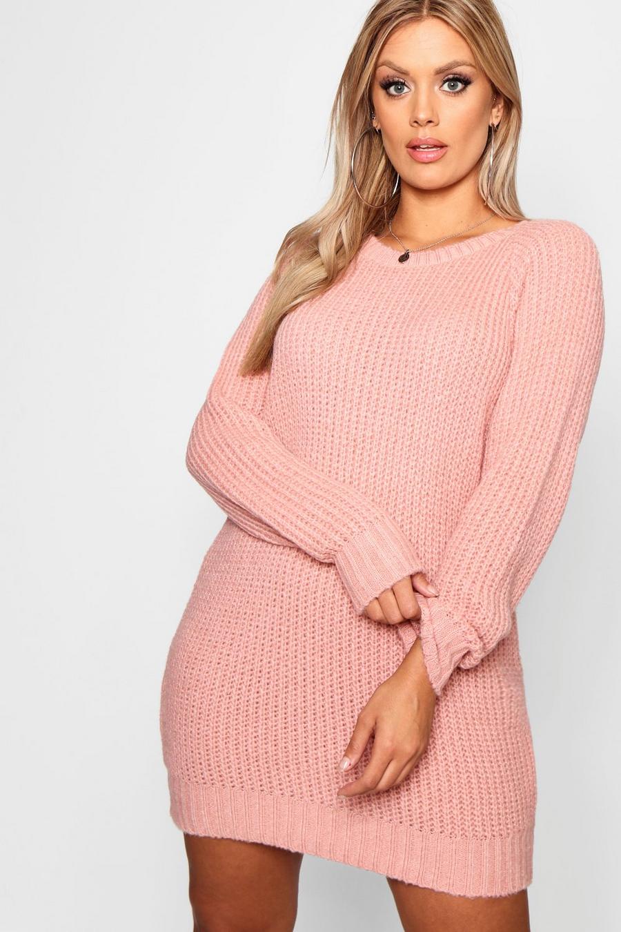 Robe pull en maille douce Plus, Blush image number 1