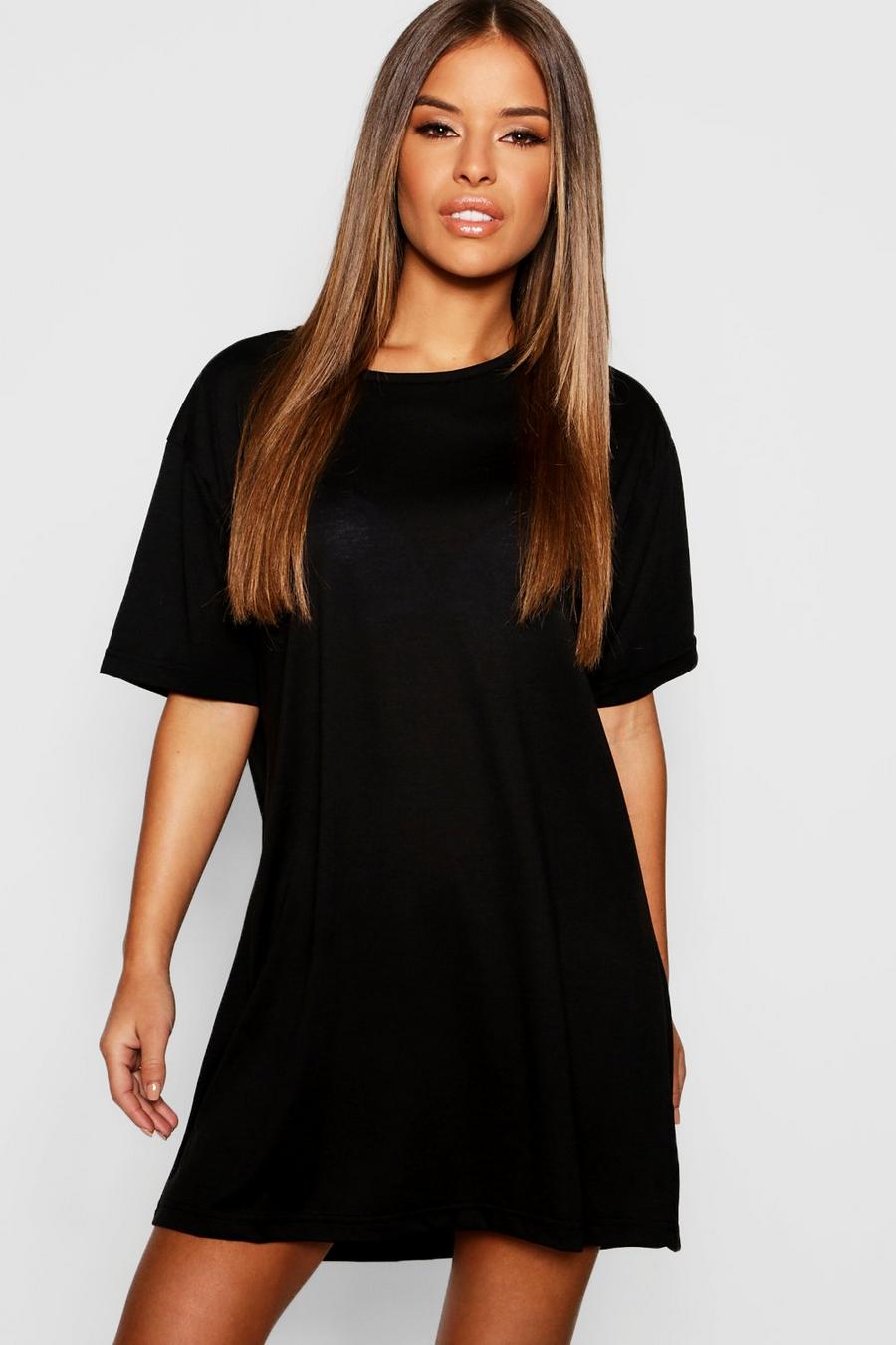 Black Petite Basic Jersey T-Shirt Nightgown image number 1