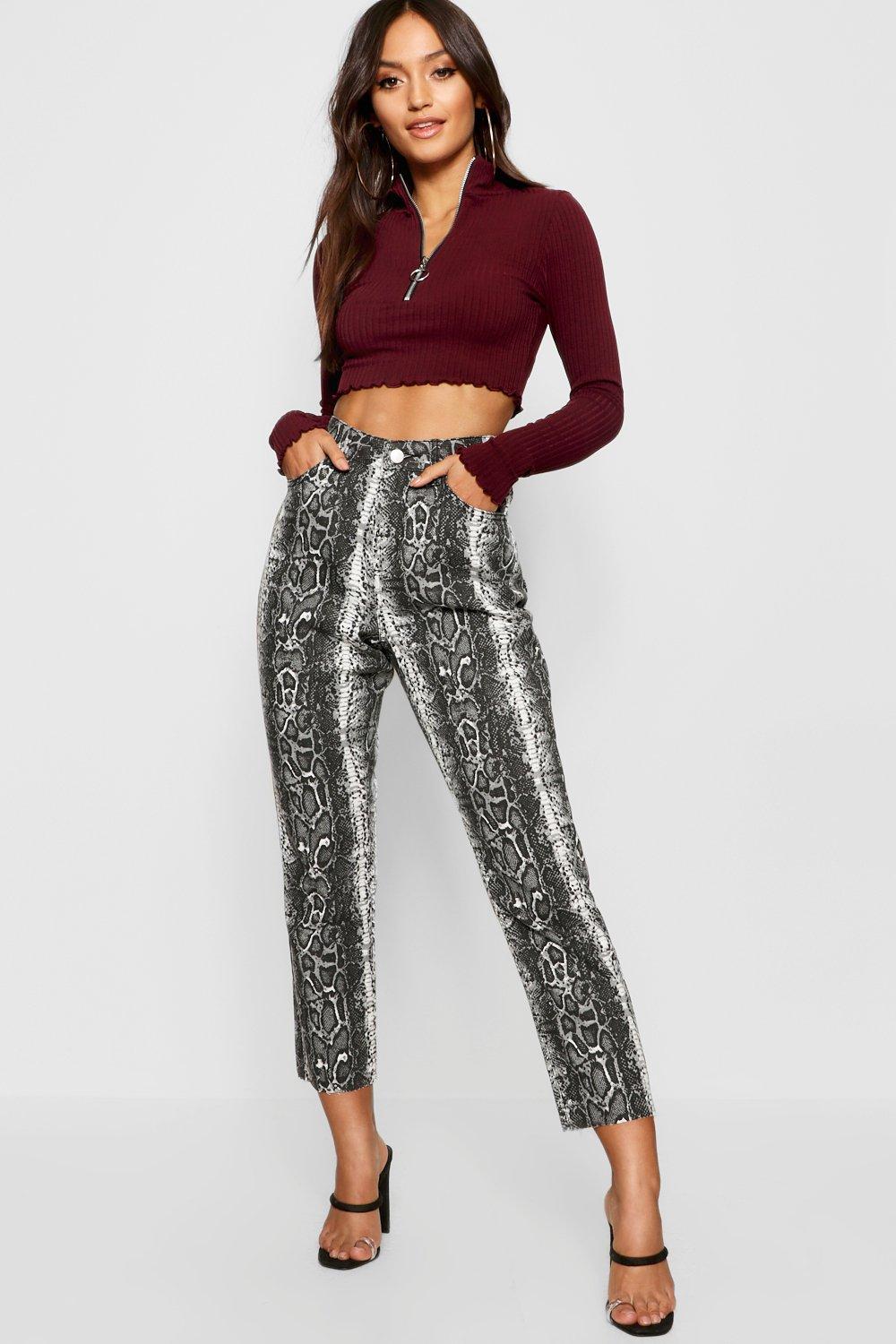 petite snake print jeans