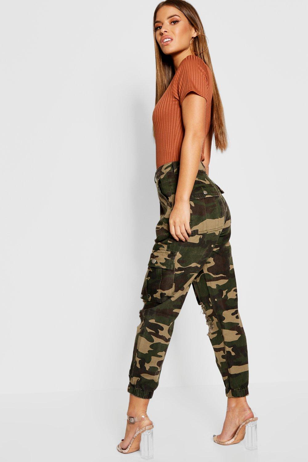 petite camo joggers