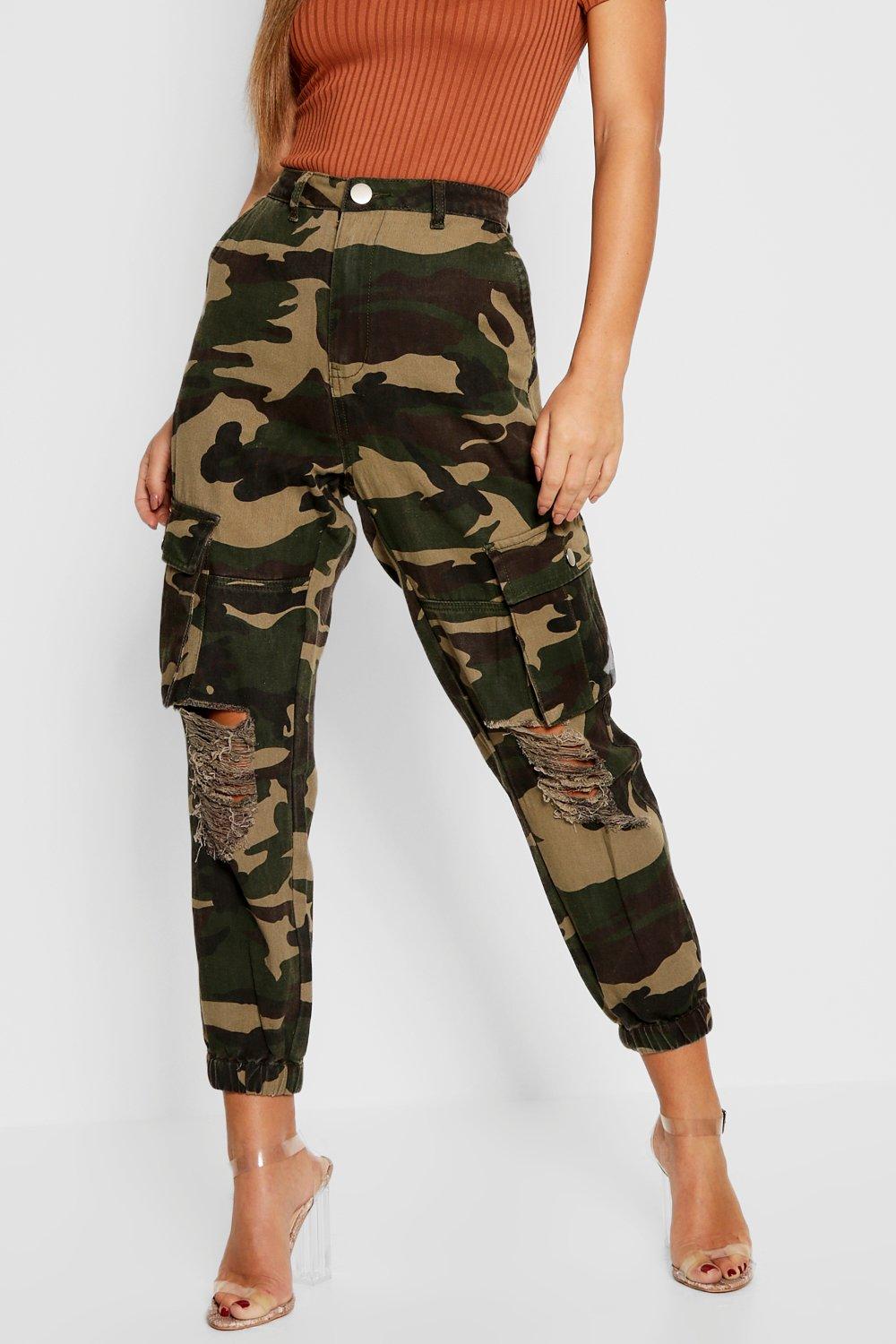 Women's petite camo store pants