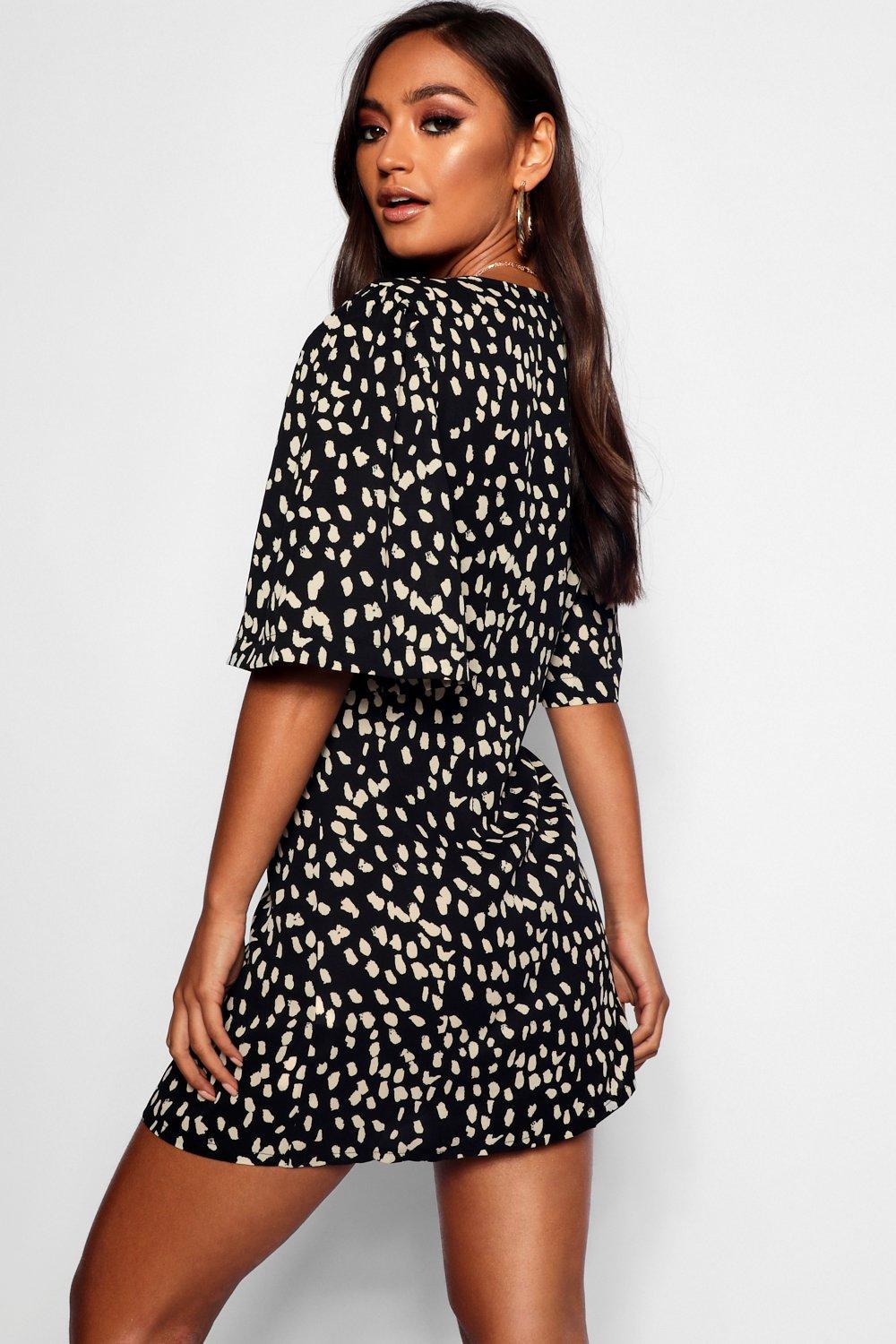 button through shift dress