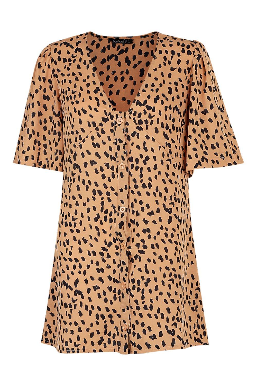 button through shift dress