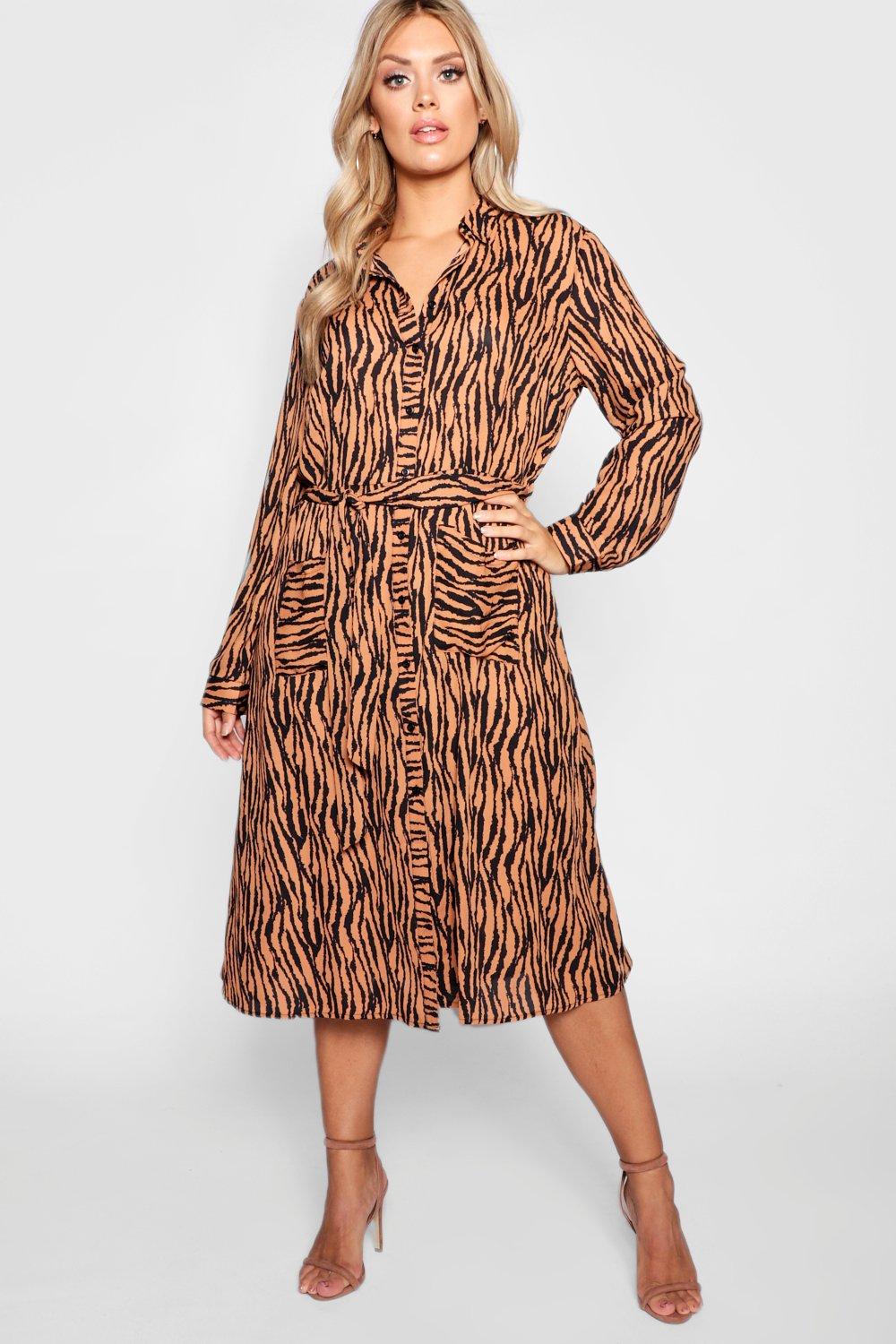 boohoo tiger print dress