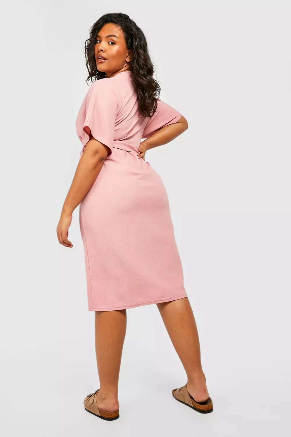 Blush Plus Belted Button Down Midi Dress alternative image