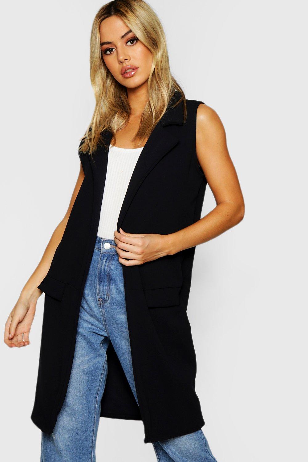 Boohoo shop sleeveless duster