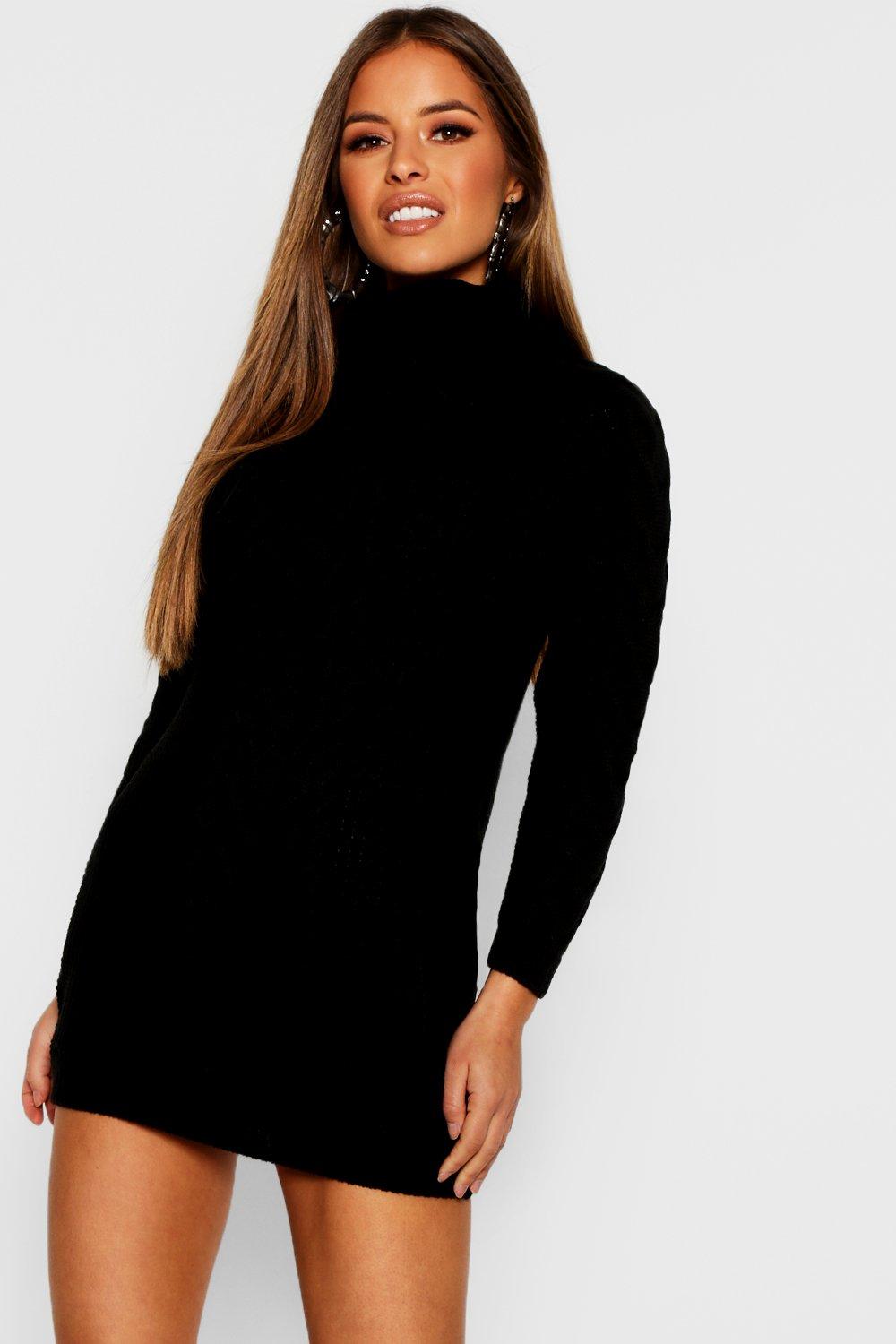 petite roll neck jumper dress