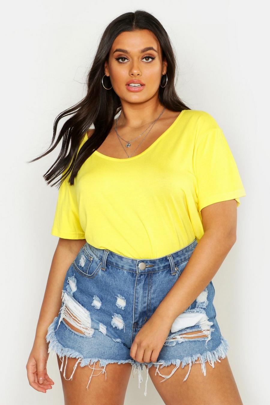 Plus superweiches Oversize Basic T-Shirt, Yellow image number 1