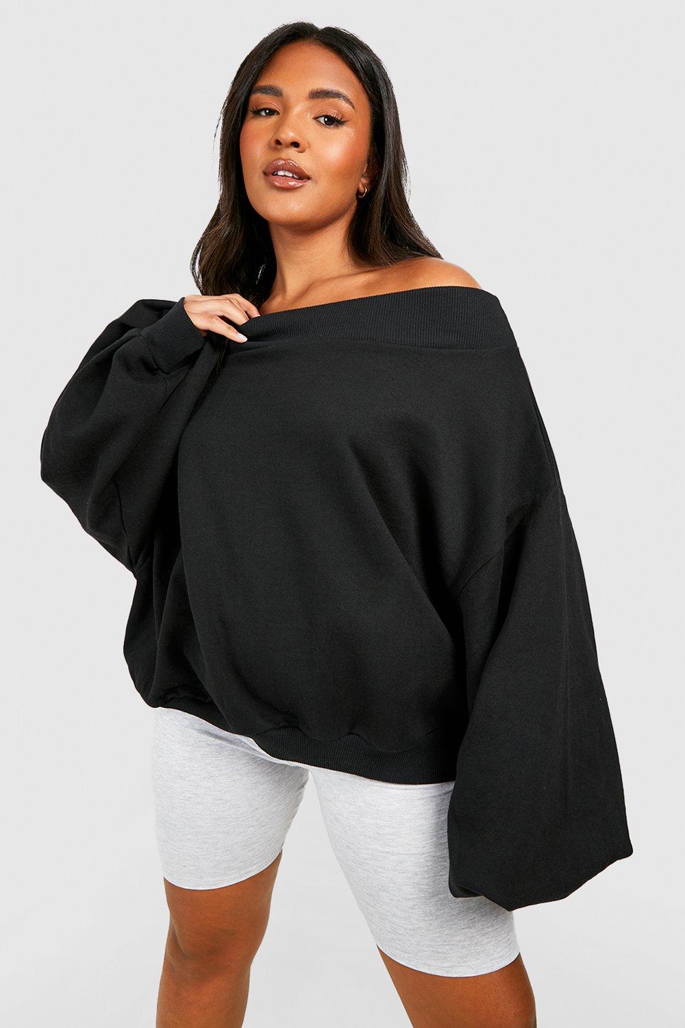 black slash neck jumper womens