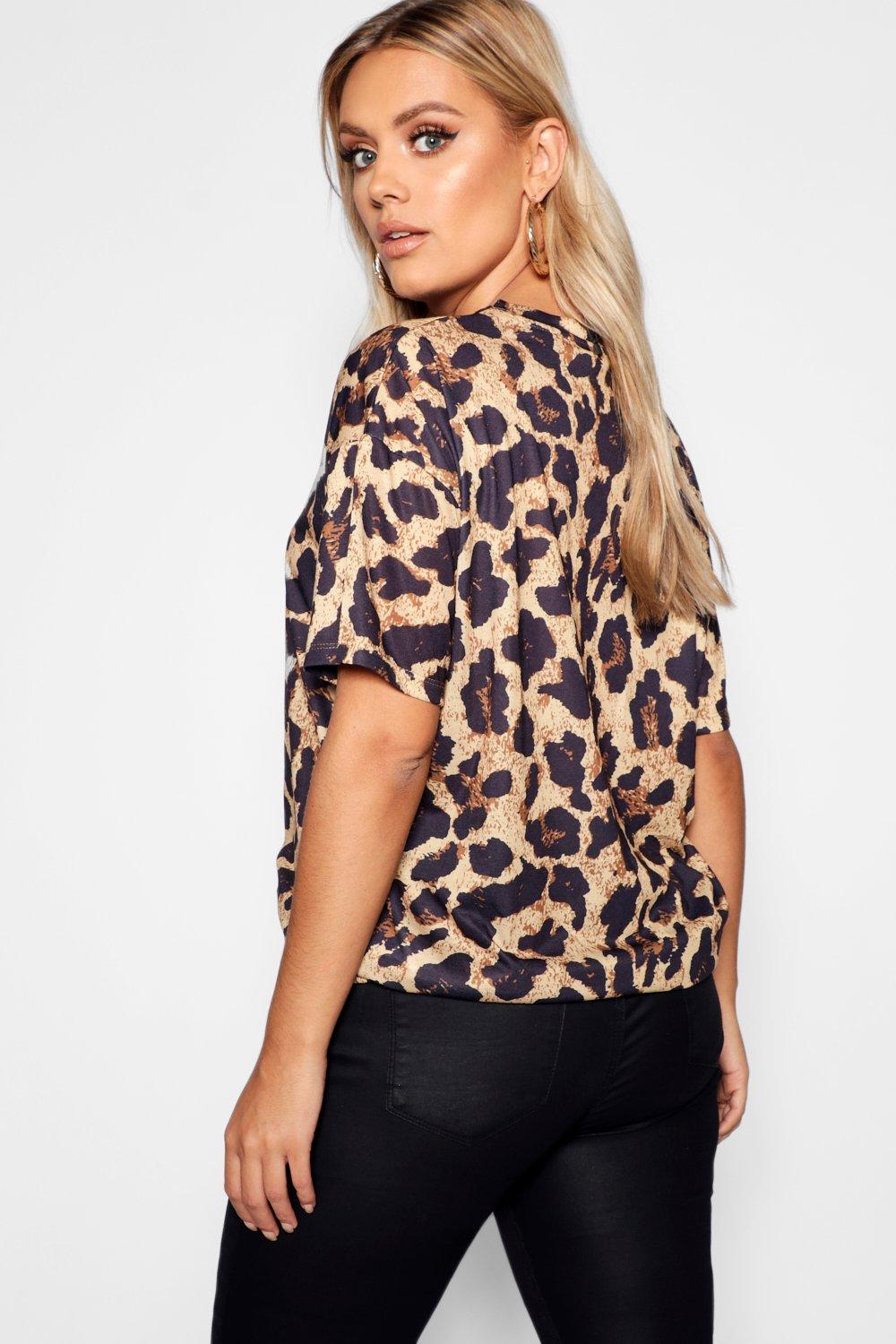 Leopard print shirt on sale boohoo