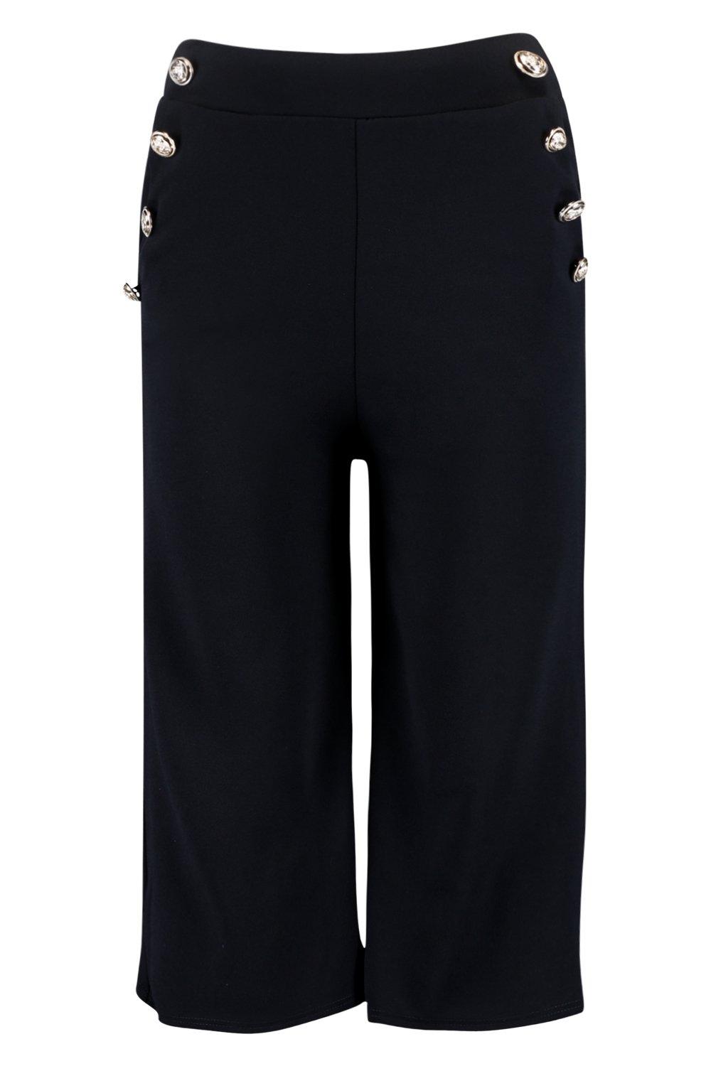 Basics High Waisted Jersey Knit Culotte Pants