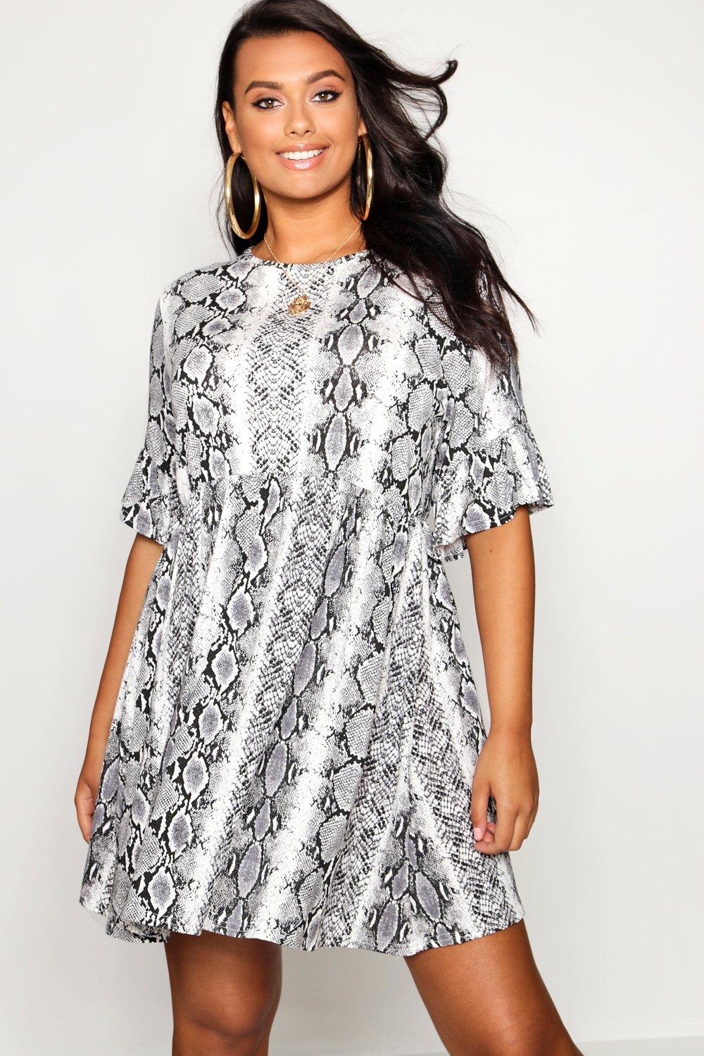 plus snake print dress