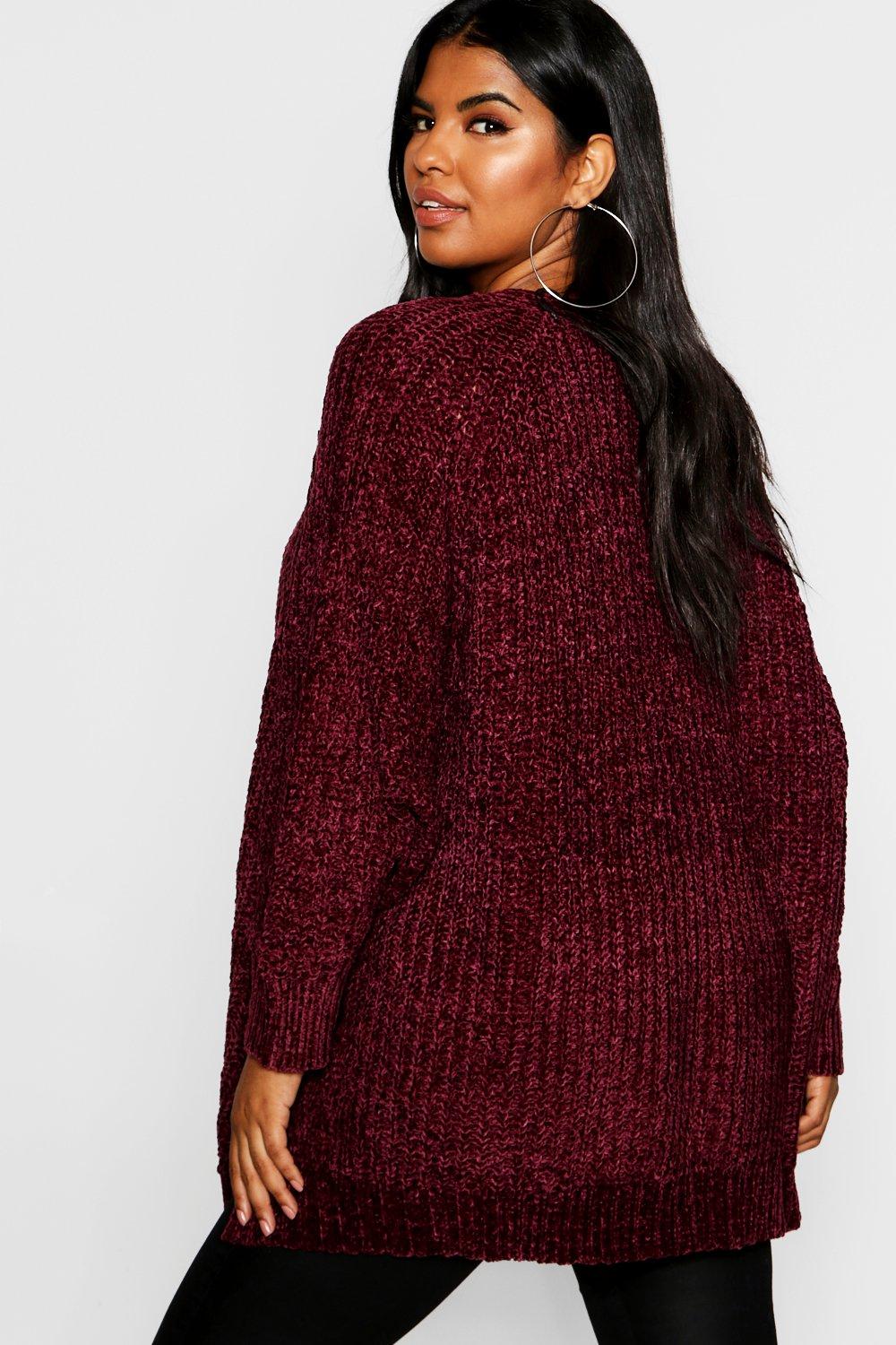 oversized chenille cardigan