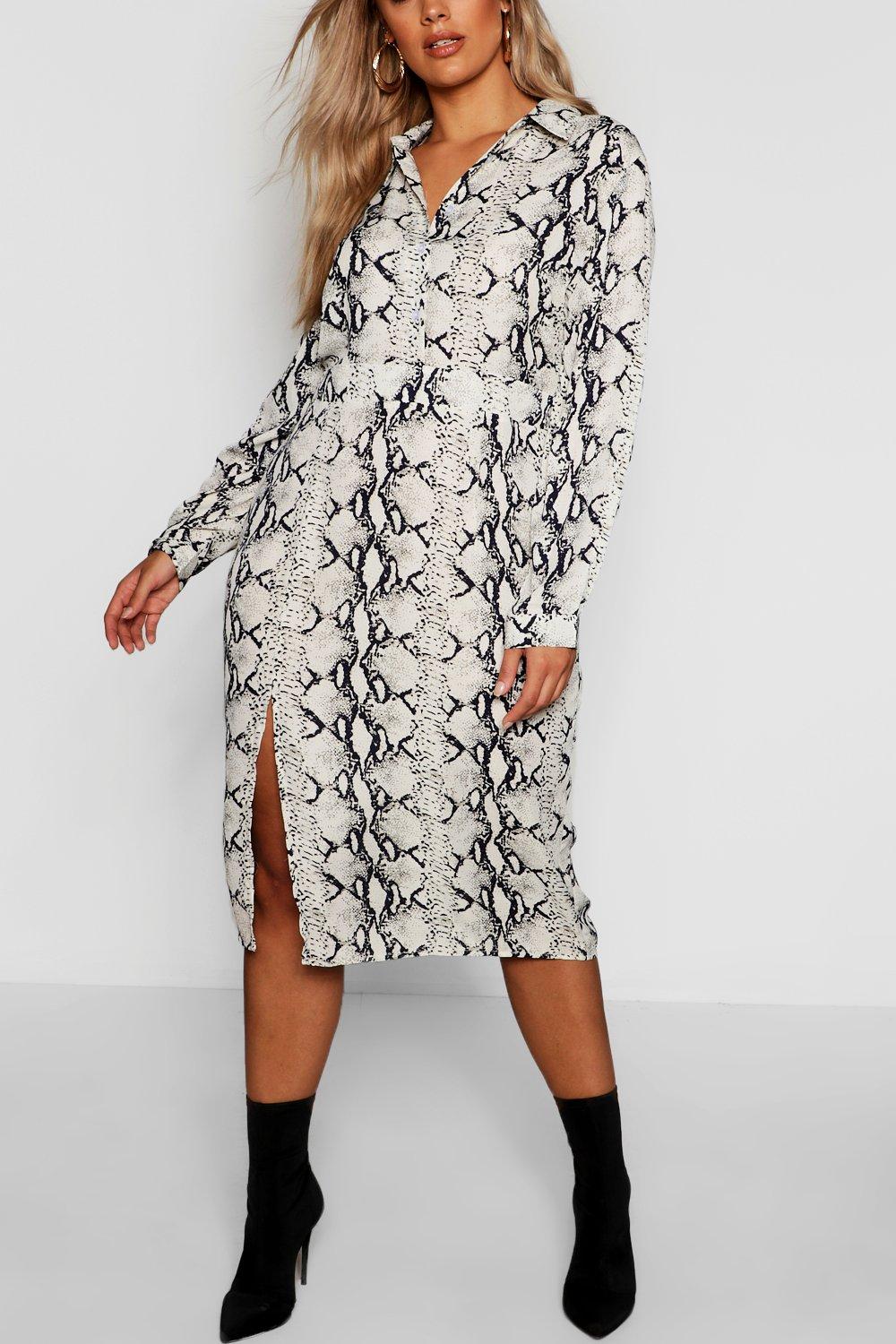 boohoo plus shirt dress