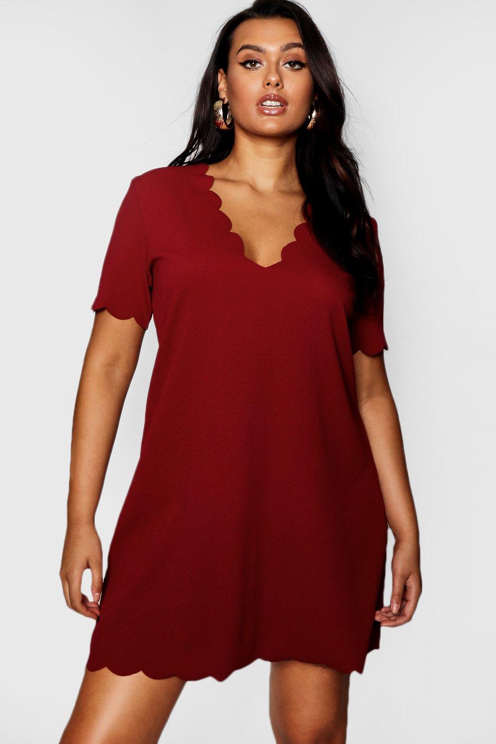 berry shift dress