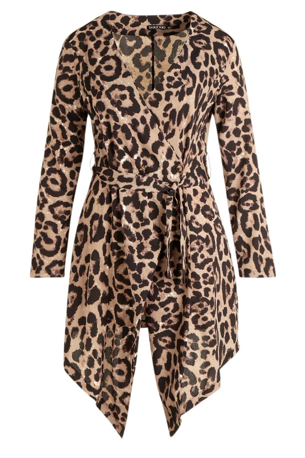 leopard print wrap dress boohoo