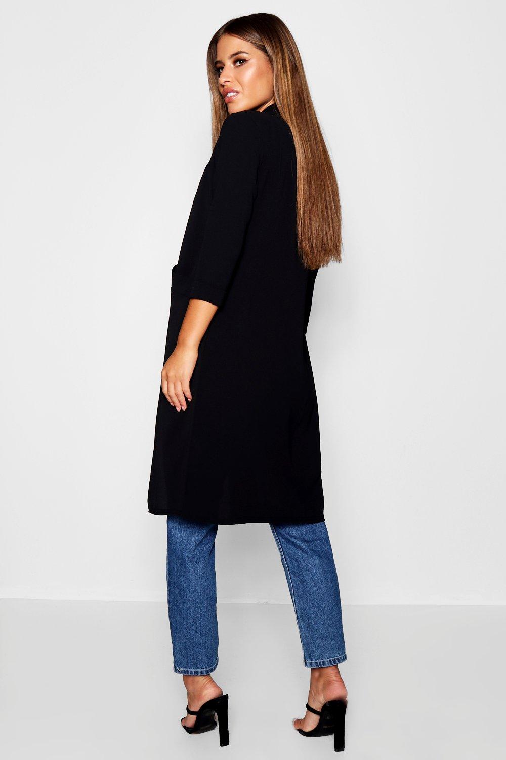 Plus Woven Pocket Duster Coat