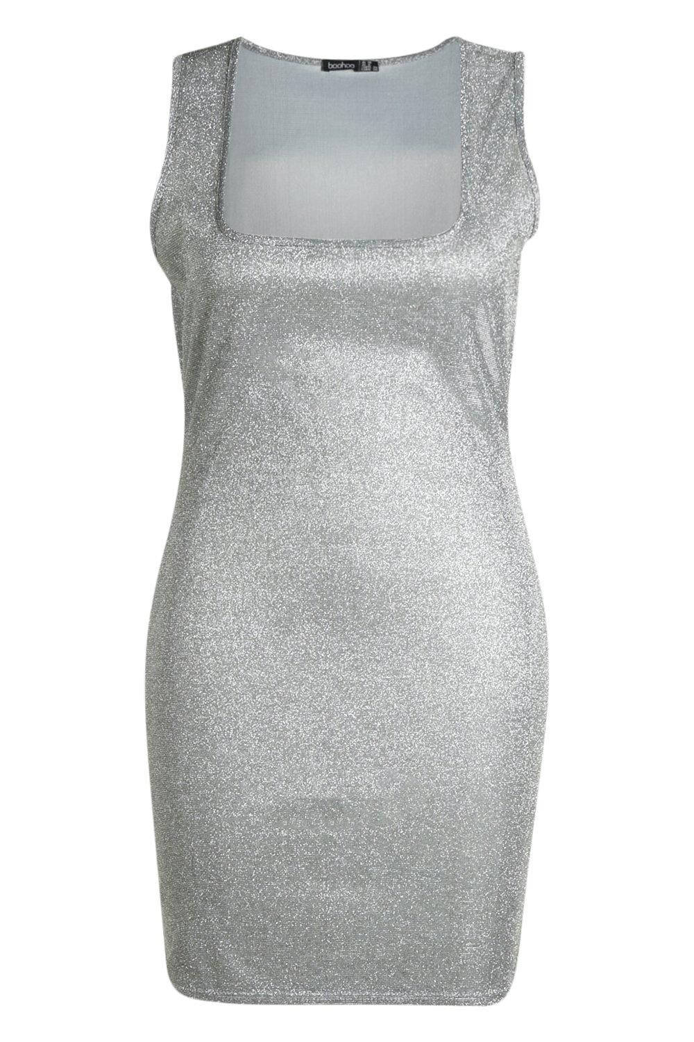 white glitter bodycon dress