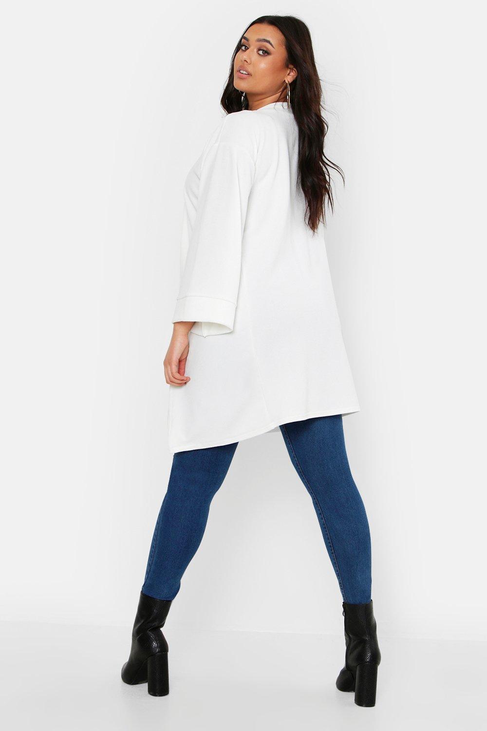 Plus Kimono Sleeve Duster Coat boohoo