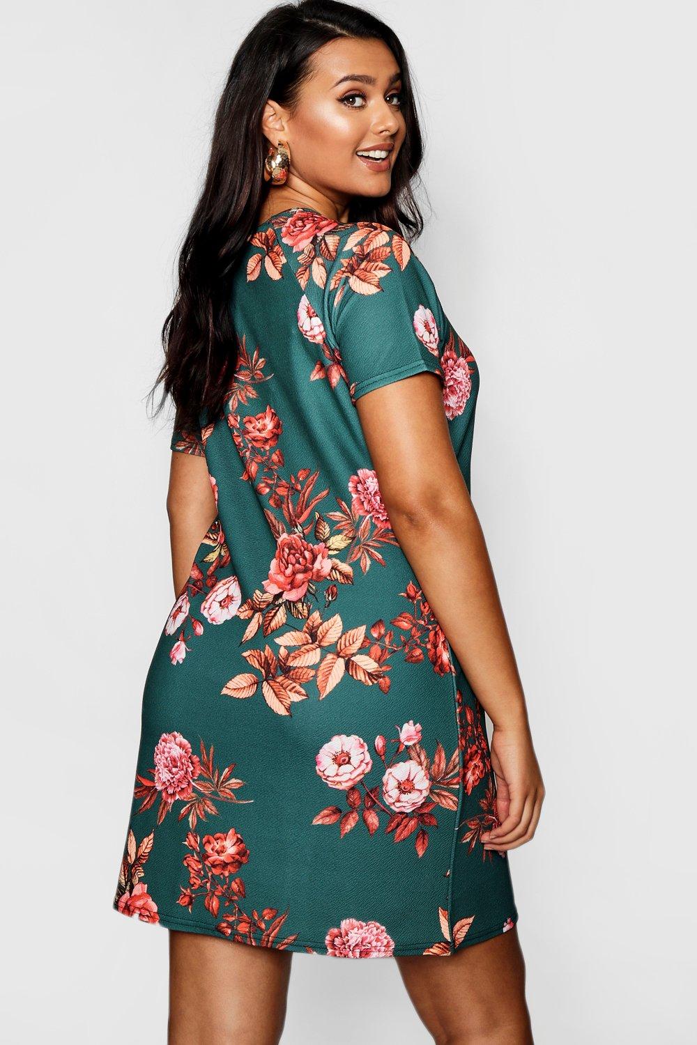 Plus Floral Shift Dress