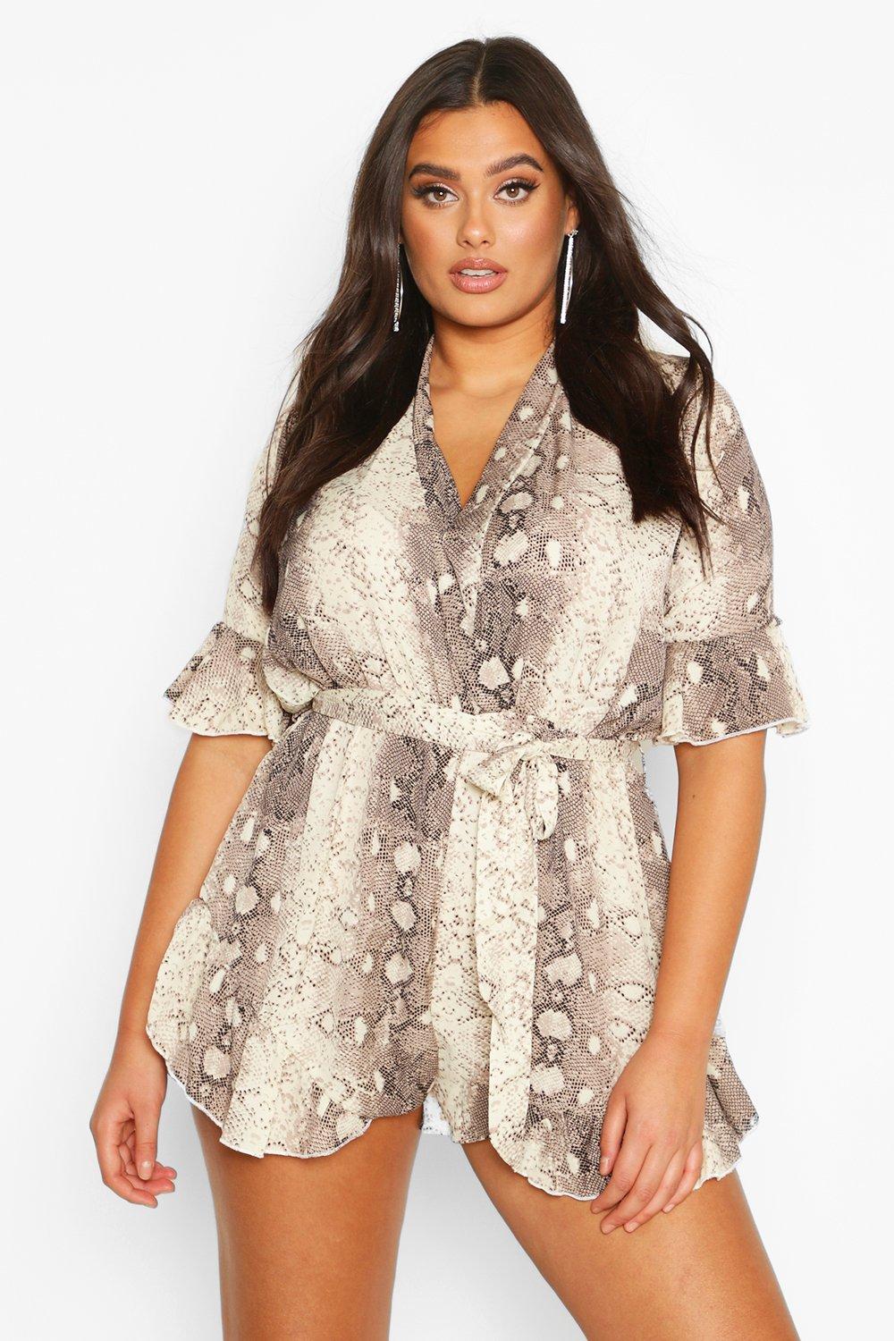 boohoo snake print playsuit