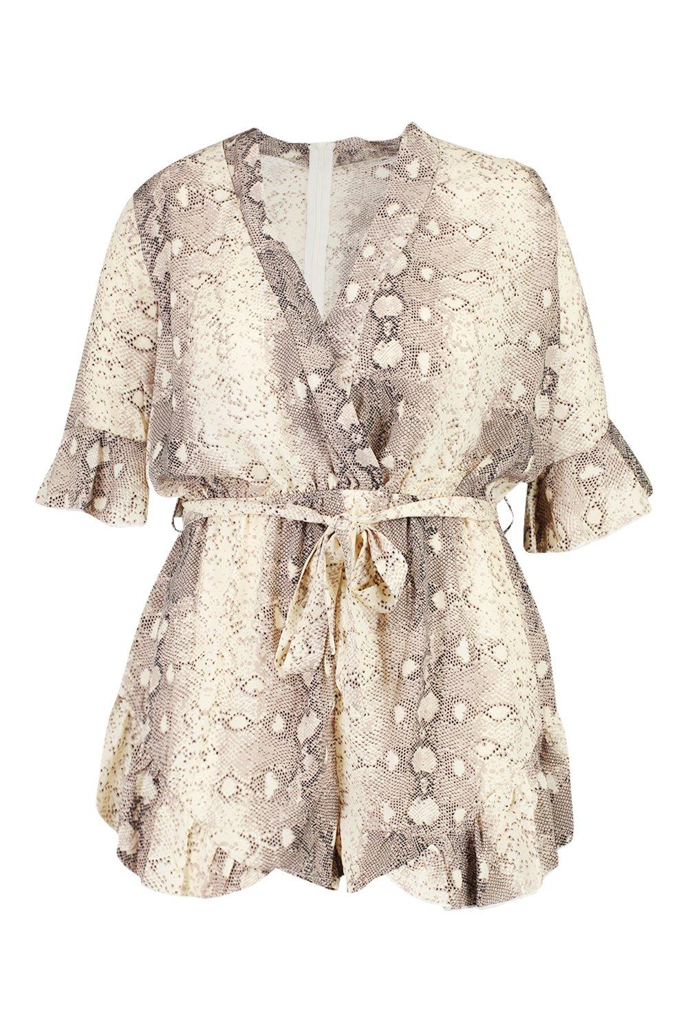 boohoo snake print playsuit