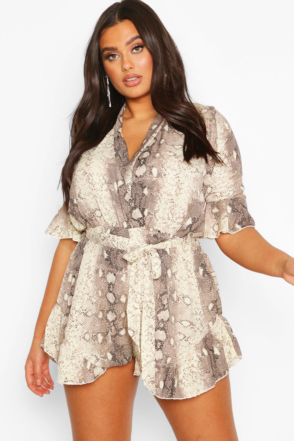 boohoo snake print playsuit