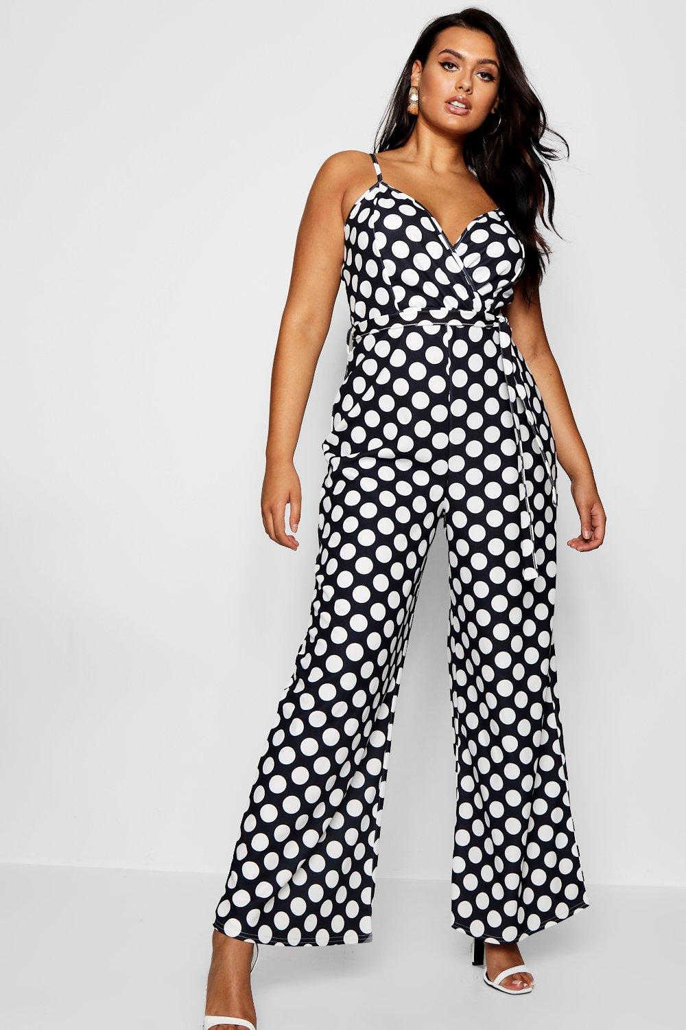 polka dot jumpsuit boohoo