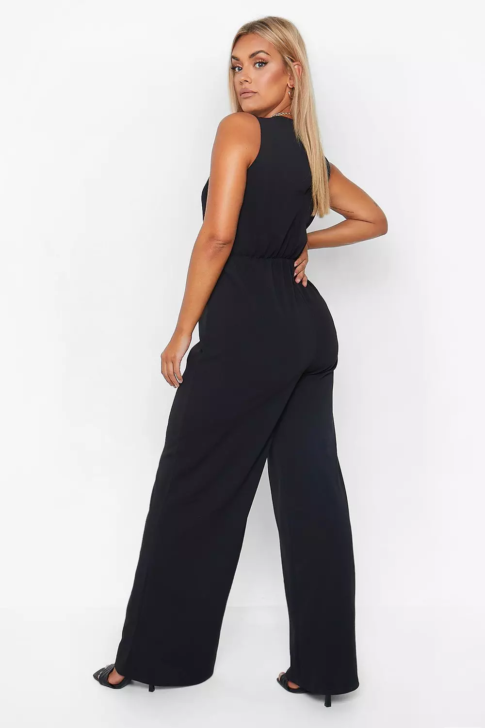 Plus Plunge Wide Leg Jumpsuit