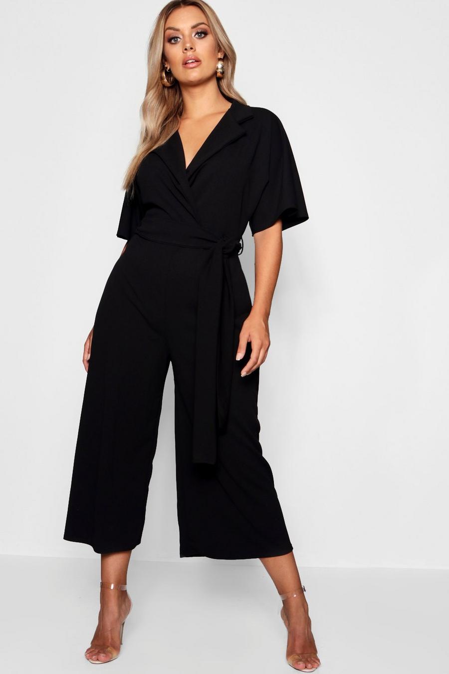 Grande taille - Combinaison jupe-culotte style utilitaire , Noir image number 1