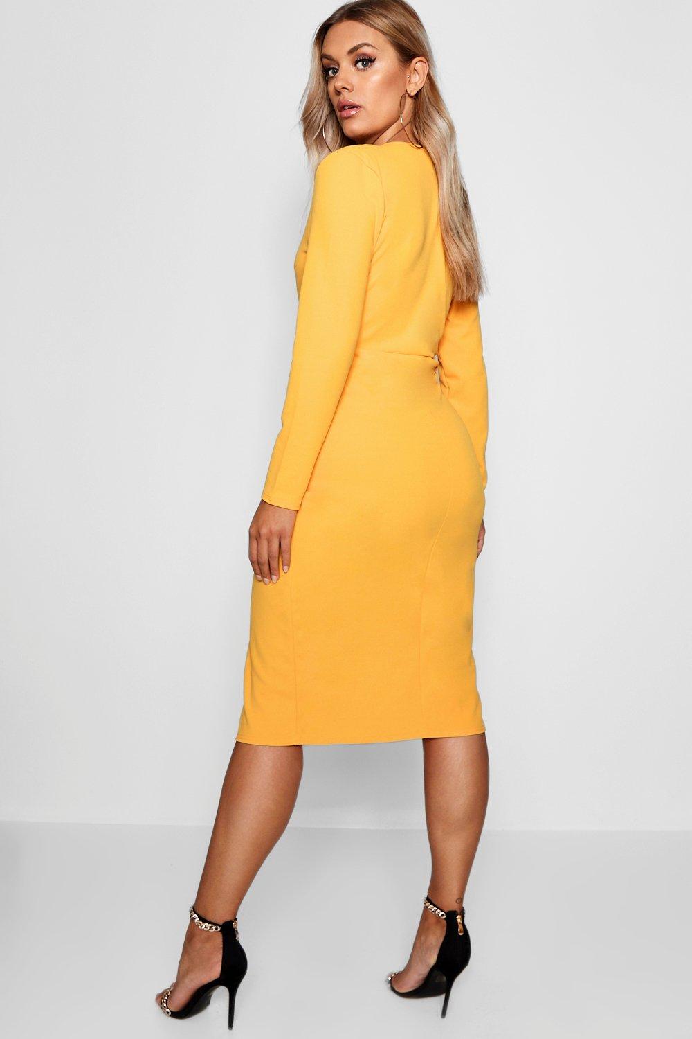 boohoo plunge midi dress