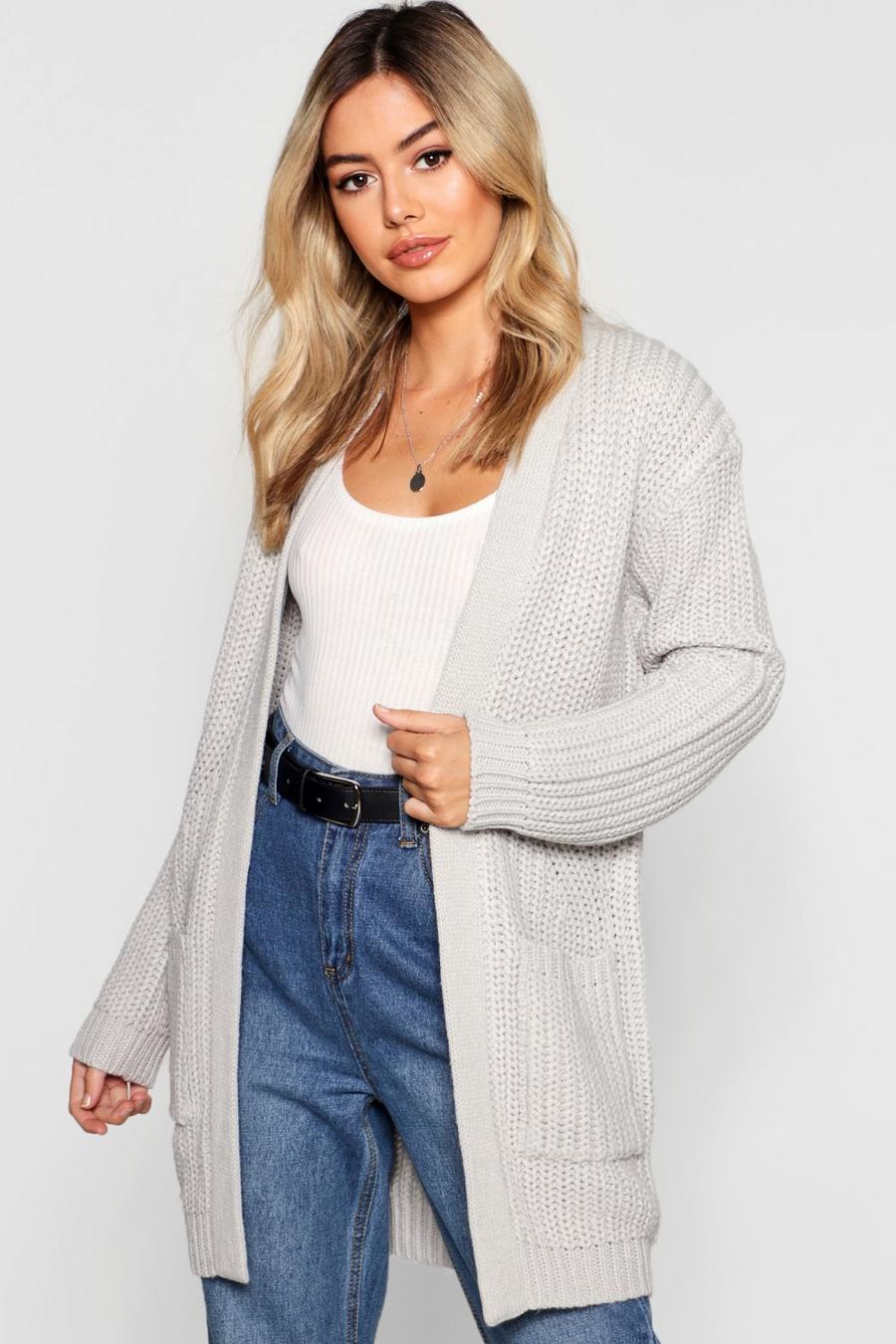 Petite Chunky Knitted Cardigan image number 1