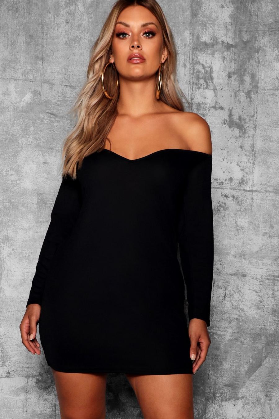 Plus Off The Shoulder Bodycon Dress image number 1