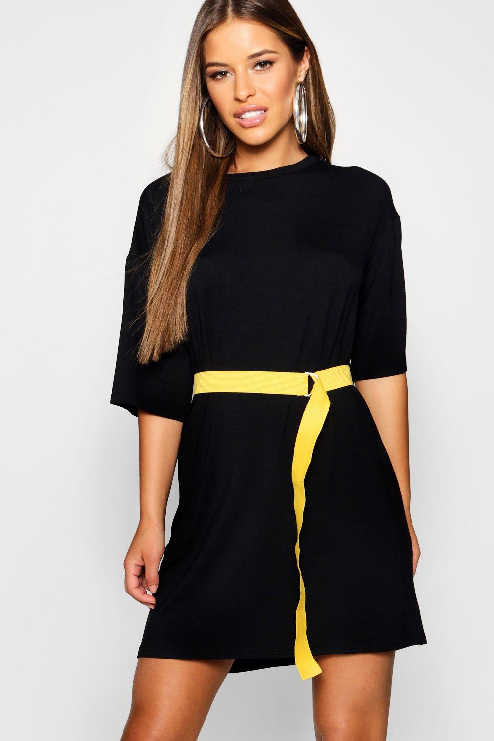 T shirt dress cheap with off white belt