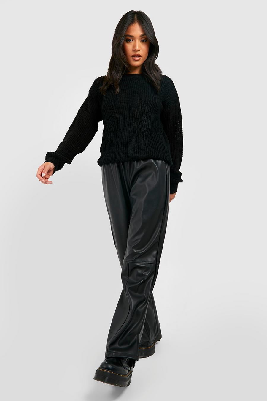 Black svart Petite - Stickad tröja i oversize-modell image number 1