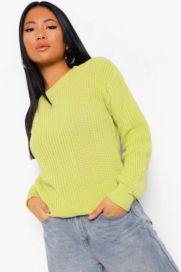 Petite Ivy Oversized Sweater chartreuse
