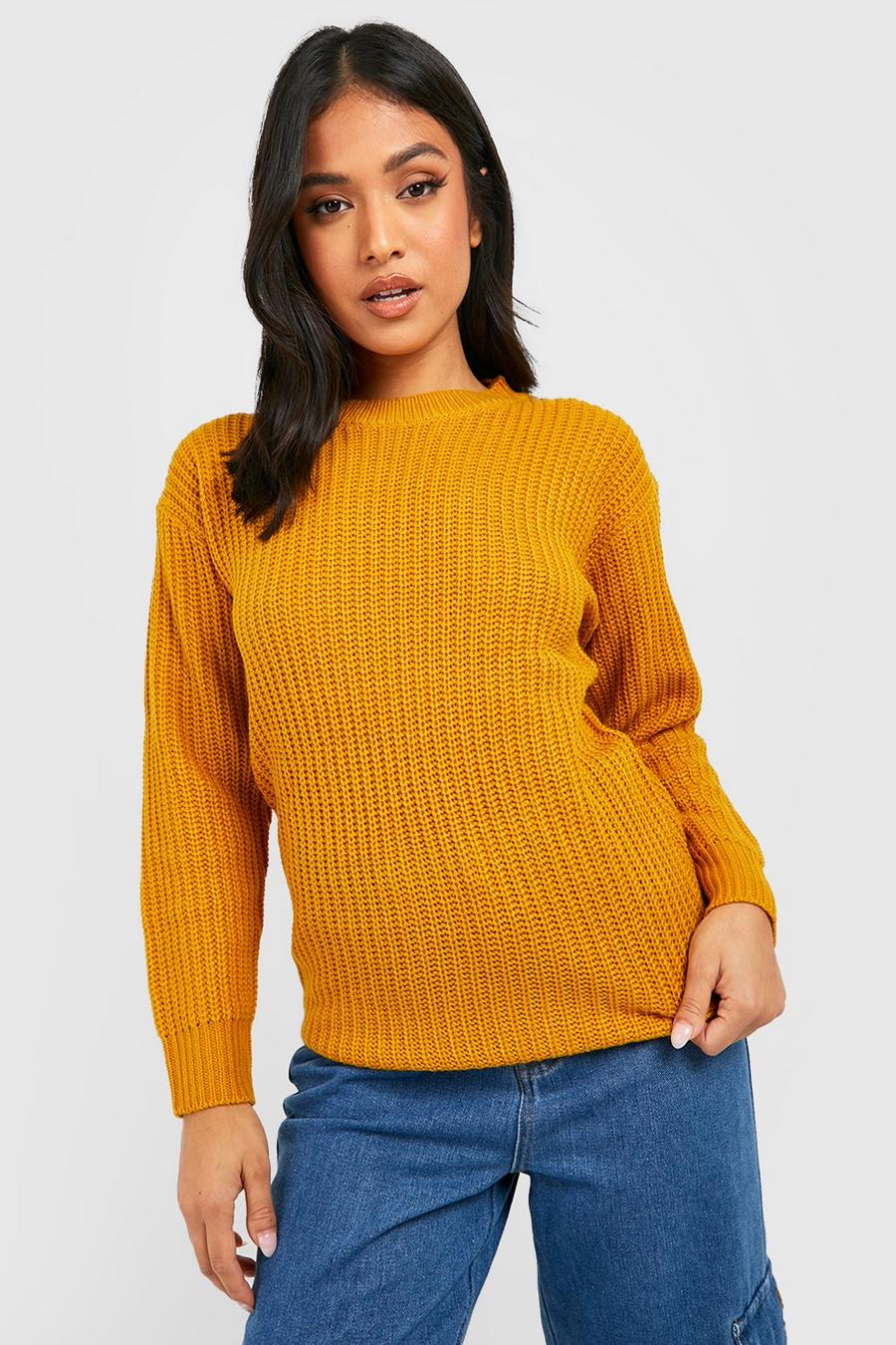 Mustard Petite Ivy Oversized Sweater image number 1