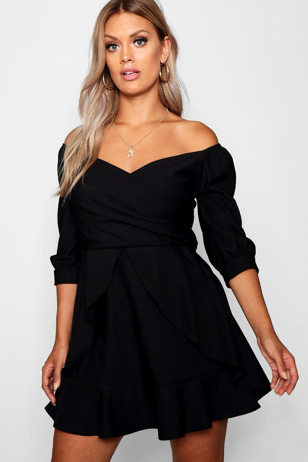 boohoo plus skater dress