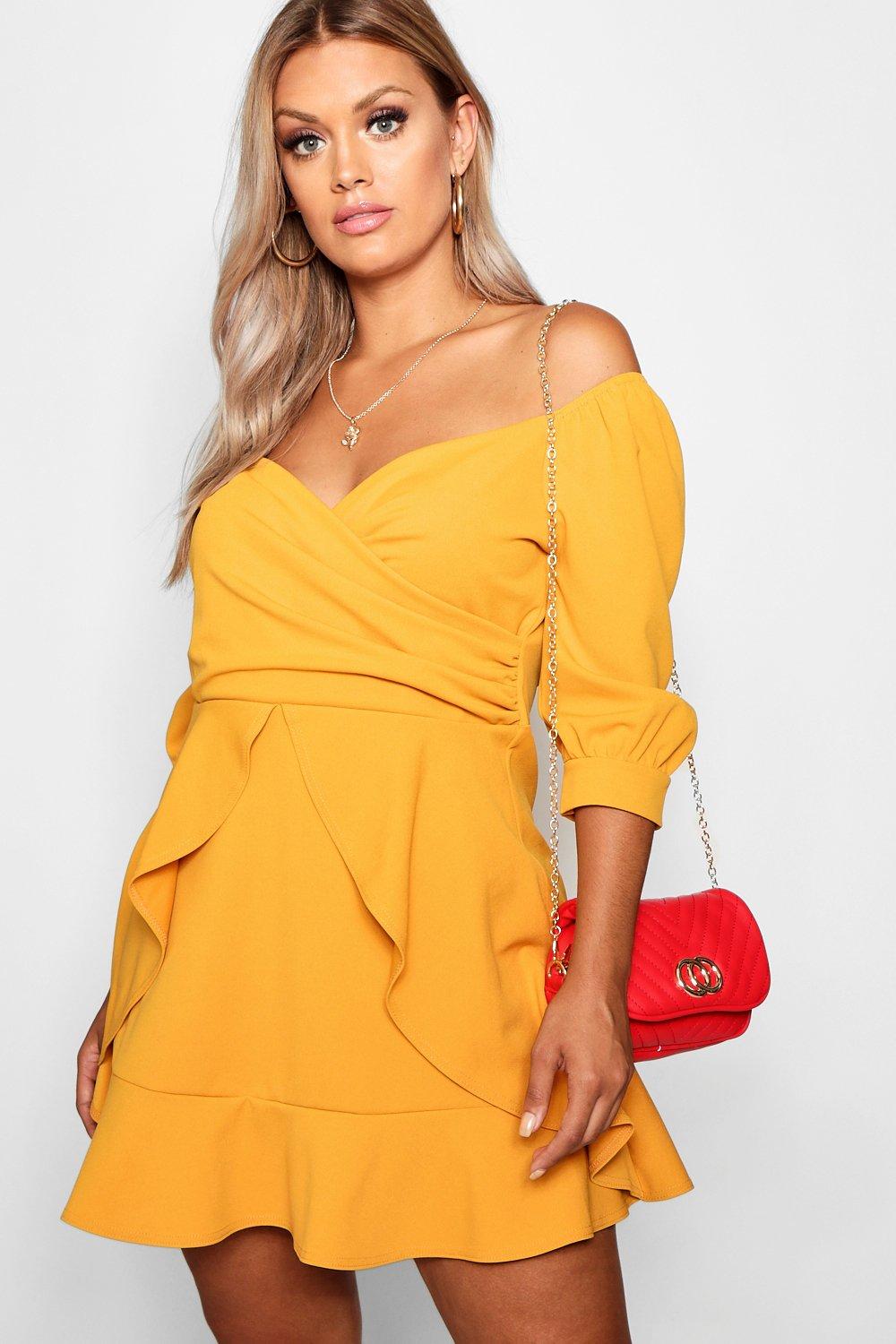 Boohoo bardot shop skater dress